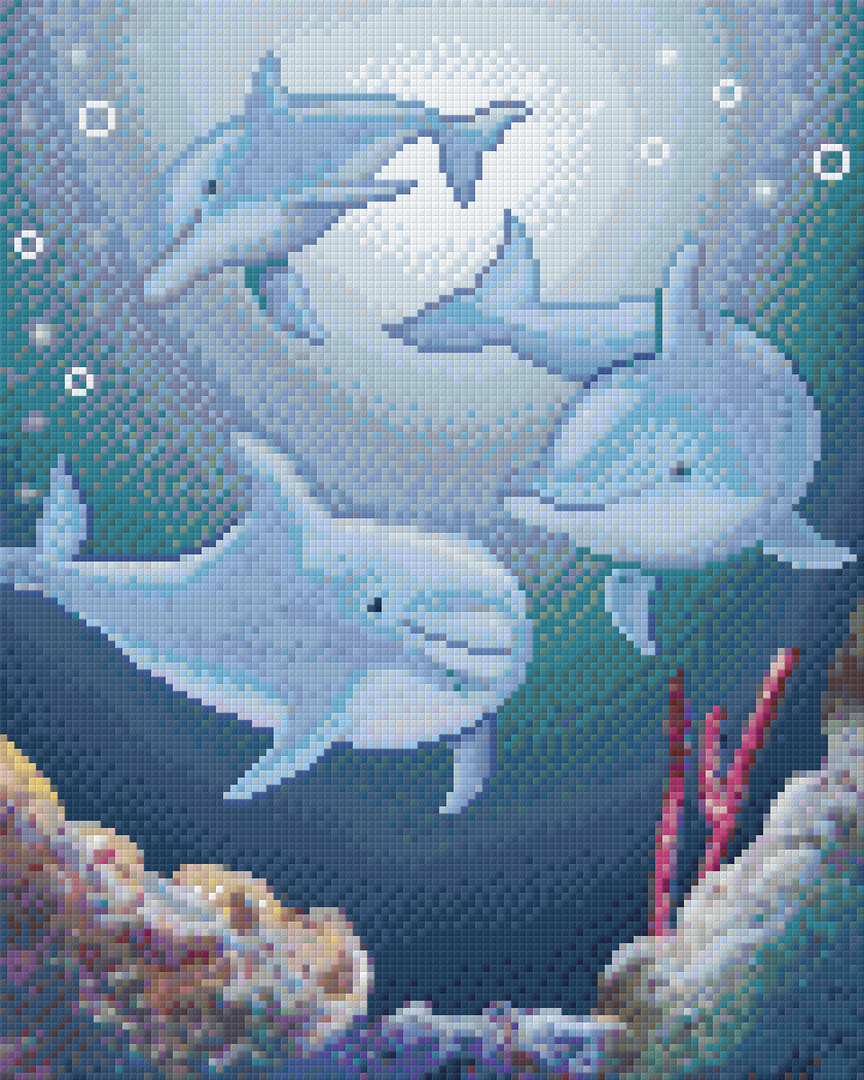 Dolphins Nine [9] Baseplate PixelHobby Mini-mosaic Art Kit image 0